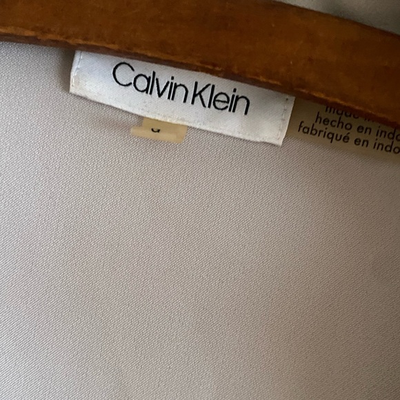 Calvin Klein Light Gray Silk Sleeveless Blouse - Picture 4 of 4